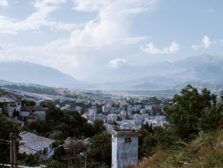 A photo showing the view from one of the best hotels in Gjirokaster